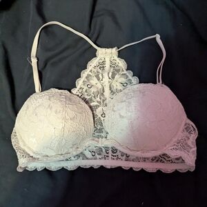 Lace Halter Bralette - White